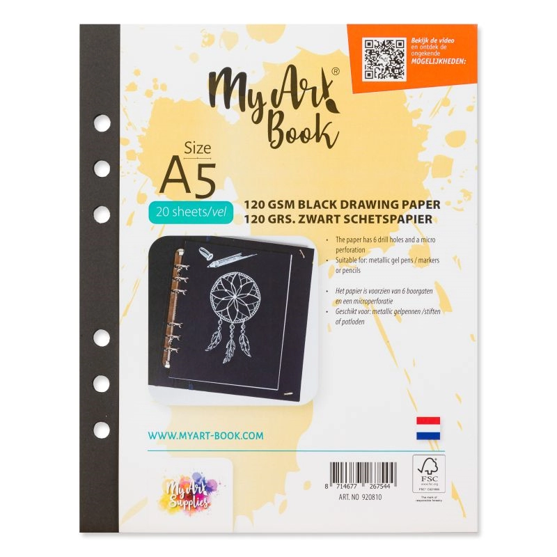 Een MyArt®Book schetspapier 120 grams zwart A5 koop je bij Terpen Tijn